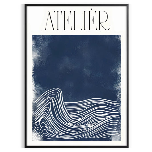 space Atelier Maximalist poster vibrant blend blue green artistic expression unique wall art thoughtful gift print room decor preferred size A4 cm A0